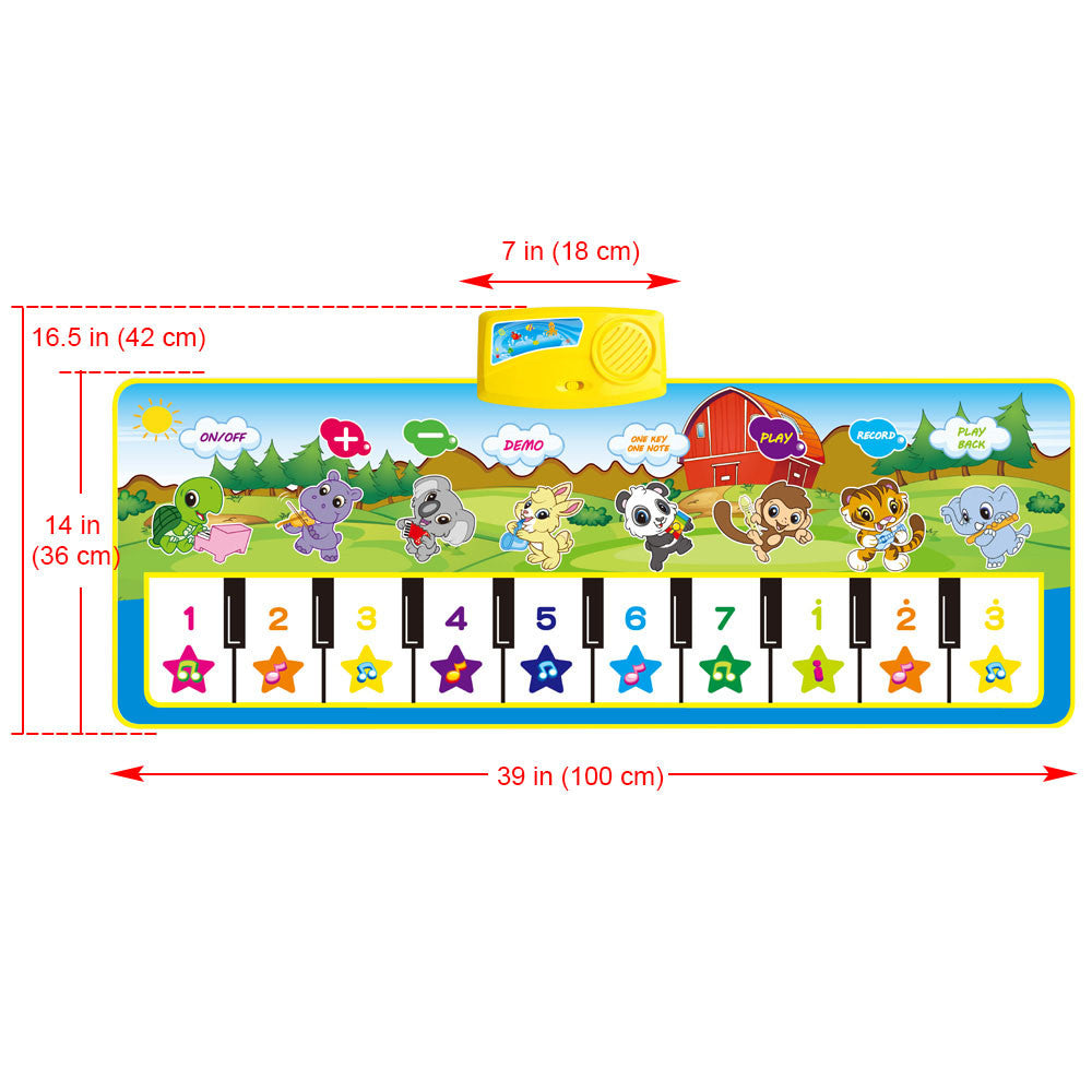 Multifunctional Music Piano Mat for Kids, Green